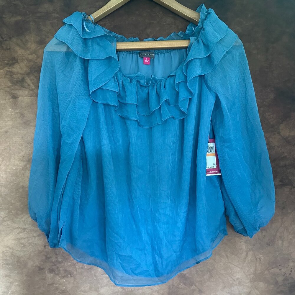 Vince Camuto for Dillard's Exclusive Peasant Top with Ruffles NWT